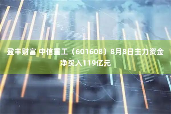 盈丰财富 中信重工（601608）8月8日主力资金净买入119亿元